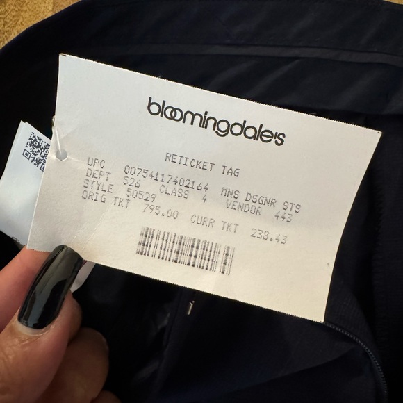 Hugo Boss Dark Blue Genius 5 100% virgin wool raw hem dress Pants NWT 44L - Picture 8 of 11